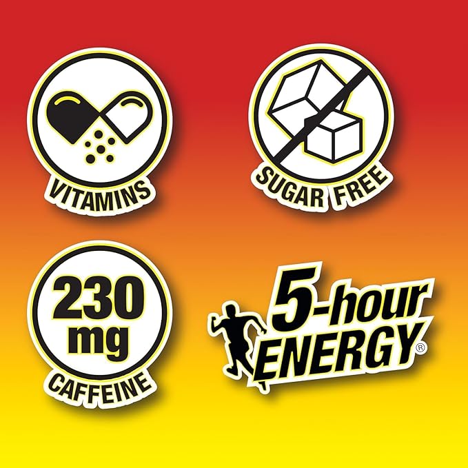 5-hour ENERGY Regular Strength Energy Shot 1.93oz 20-Pack – Sugar Free Caffeine Energy Booster with B-Vitamins &amp Amino Acids – Zero Calorie (20 Bottles – Single Flavor Grape Regular Strength)