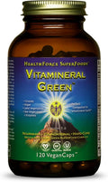 HEALTHFORCE SUPERFOODS Vitamineral Green - Mineral Supplement for Immune &amp Thyroid Support - Green Powder Supplement with Ingredients from The Land - Gluten-Free &amp Vegan - 120 Capsules