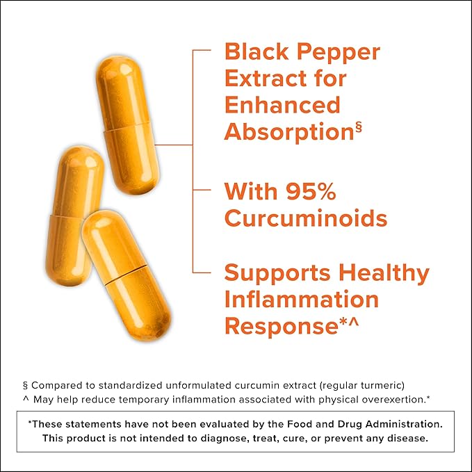 Qunol Turmeric Curcumin with Black Pepper &amp Ginger 2400mg Turmeric Extract with 95% Curcuminoids Extra Strength Supplement Enhanced Absorption Joint Support Supplement 105 Count