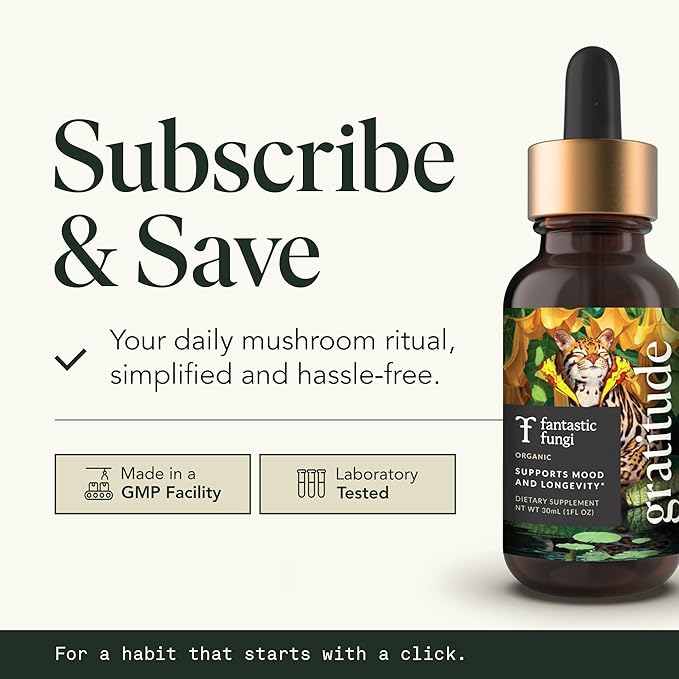 Fantastic Fungi Mushroom Extract - 8-in-1 Organic Complex Mushroom Supplement with Cordyceps Reishi Lion’s Mane Chaga Turkey Tail Shiitake Maitake &amp Tremella - Adaptogen Liquid Tincture 1 f