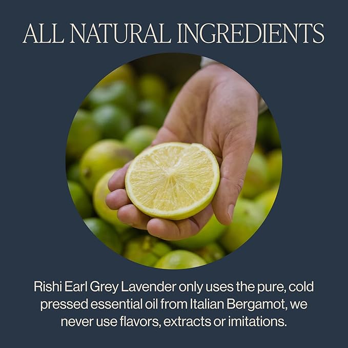 Rishi Tea Earl Grey Lavender Loose Leaf Pure Black Tea - Organic with Bergamot Oil and Lavender Flowers Energizing &amp Caffeinated - 16 Ounces 50+ Servings