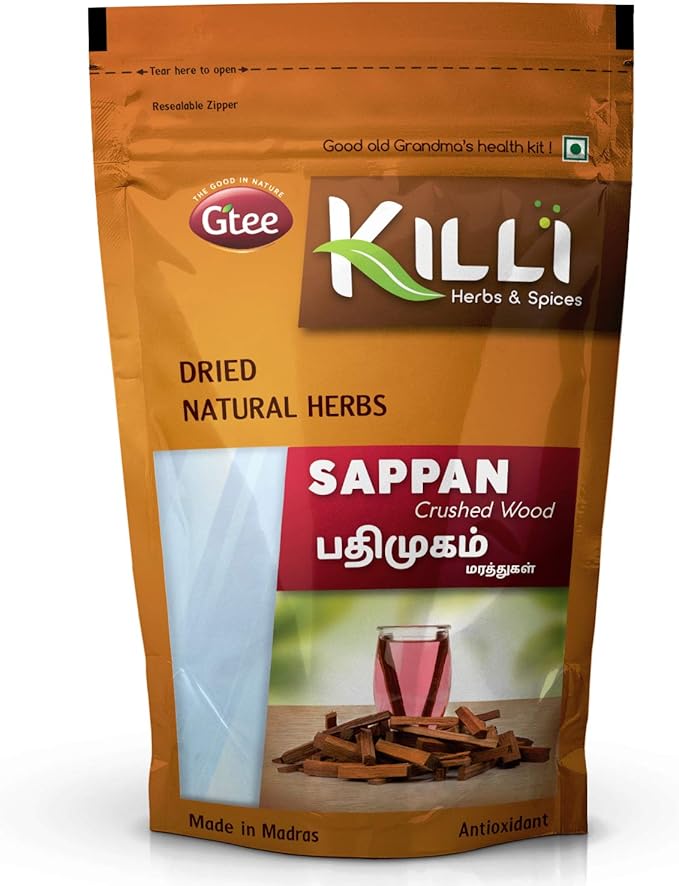 KILLI Sappan Wood | Pathimugam | Patang | Pathimukham Crushed 100g (Pack of 4)