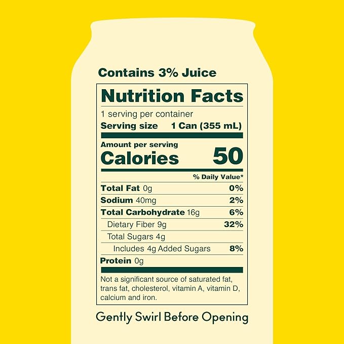 OLIPOP Prebiotic Soda Pop Banana Cream A New Kind of Soda Packed with Prebiotics Fiber and Botanicals Gluten Free GMO Free 12oz (12-Cans)