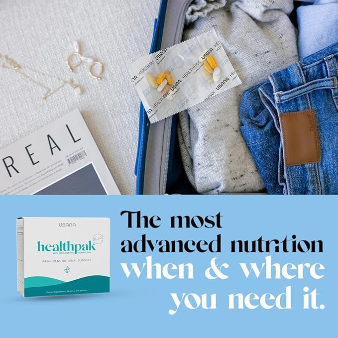 USANA HealthPak with InCelligence Technology and Essential Nutrients and Antioxidants to Support Total Body Health* – Convenient Daily AM/PM Packets – 56 Packets – 28 Day Supply