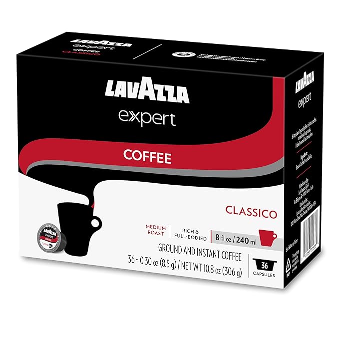 Lavazza Expert Classico Coffee Capsules Medium Roast Arabica and Robusta Blend Compatible with Lavazza Classy Plus Machine (36 Capsules)