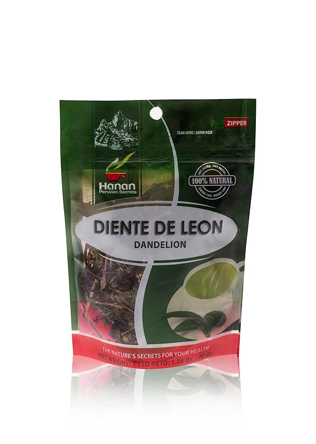 Hanan Peruvian Secrets Diente De Leon Herbal Tea | 100% Natural Dandelion Leaves | 1.06oz / 30g | Naturally Supports Healthy Digestion | Soothes Occasional Stomach Discomfort -3 Pack