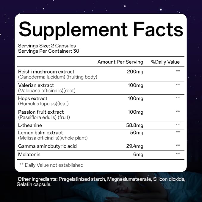 ZTT Restful Sleep Supplement with ValerianHopsPassiflora edulis Extract Supports Calm &amp Relaxation - Nighttime Sleep Aid - Supports Production of Gamma Aminobutyric Acid -60 Capsules*3bottle