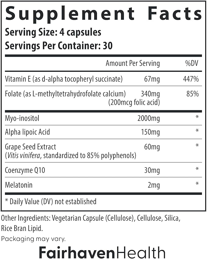 Fairhaven Health Ovaboost Fertility Supplements for Women | Conception for Her Support Ovulation &amp Egg Quality with Myo-Inositol &amp Folate | Prenatal Vitamin Natural Fertility Support | 120 Cap