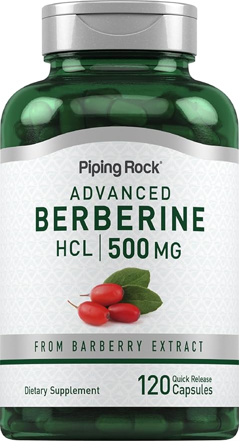 Piping Rock Berberine HCL Capsules 500mg | 120 Pills | Advanced Barberry Extract Supplement | Non-GMO Gluten Free