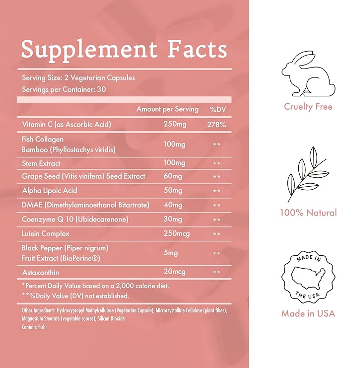 Bella Vérité Daily Collagen Supplement for Women &amp Men - Essential Vitamins for a Youthful Radiant Complexion &amp Overall Health - Support Glowing &amp Smooth Skin Reduce Wrinkles &amp Dryne