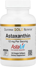 California Gold Nutrition Astaxanthin Antioxidant Carotenoid AstaLif Pure Icelandic Biologically Active 99% Isomer 12 mg 120 Veggie Softgels