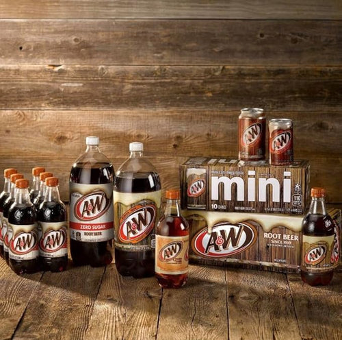 A&ampW Root Beer Zero Sugar Soda 20oz Bottles Quantity 24