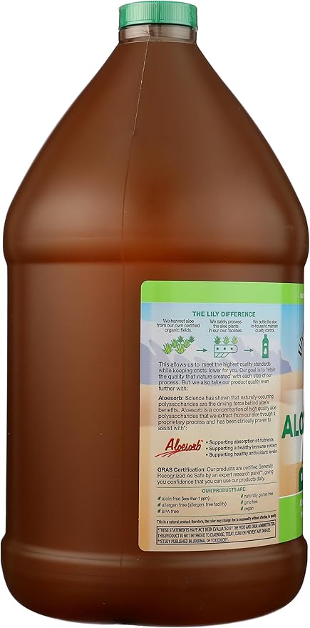 Lily of the Desert Vera Juice - Whole Leaf Filtered Aloe Vera Drink Non-GMO Aloe Juice with Natural Vitamins Digestive Enzymes for Gut Health Stomach Relief Wellness Glowing Skin 128 Fl Oz