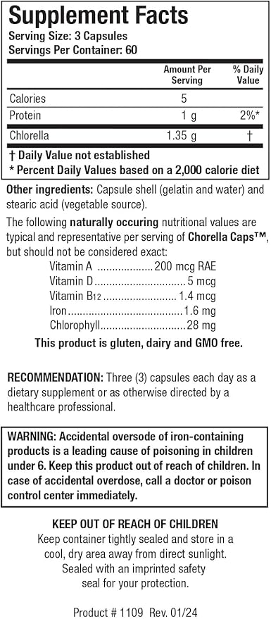 Biotics Research Chlorella Capsules Chlorella Supplements for Digestion Detox and Immune Support 180 Capsules