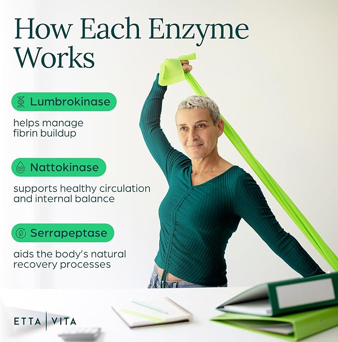 Potent Lumbrokinase Supplement (120 Servings) 40mg/Serving (Max Activity - 800000 Units) - Lumbrokinase Enzymes Capsules for Energy Support Digestion Cognition &amp Gut Health - Similar to Nattoki