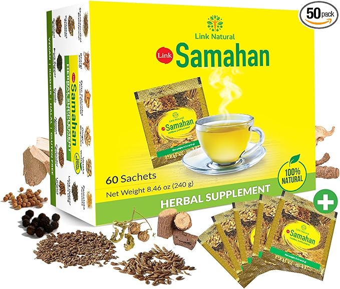 SAMAHAN Ayurvedic Herbal Tea Packets - Sri Lankan Ceylon Blend with 14 Natural Herbs Including Ginger Black Pepper &amp More Herbal Tea Bags for Wellness Relaxation &amp Daily Comfort - 50 Count