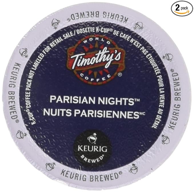 Timothy's World Coffee Parisian Nights K-Cup Portion Pack for Keurig K-Cup Brewers 24-Count (Pack of 2)