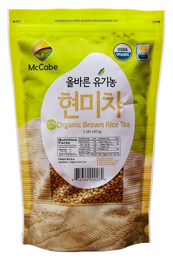 McCabe Organic Brown Rice Tea - Roasted Brown Rice Tea Korean | Rich in Fibers and Minerals | USDA and CCOF Certified Organic | Product of USA | 2 Lbs (32 Oz)