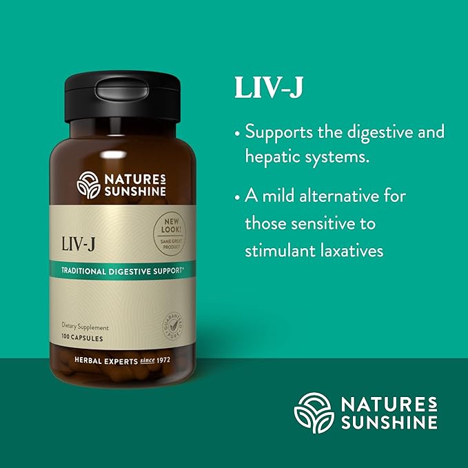 Nature's Sunshine LIV-J 100 Capsules | Herbal Blend Supports Digestion by Nourishing the Liver and Spleen and May Help to Cleanse the Digestive System