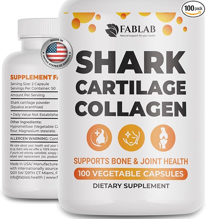 FabLab Collagen Supplement - Nutritional Supplement for Nerve &amp Bone Support - Non-GMO Anti-Aging Dietary Product with Hydrolyzed Peptides -100 Capsules