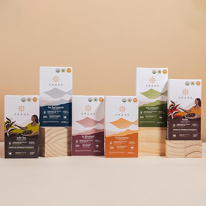 G GRANA Coffee Pods Compatible with Nespresso OriginalLine 40 Count Dark Roast USDA Organic 100% Arabica Single Source Specialty Coffee Compostable Single Serve Capsules Las Barrancas