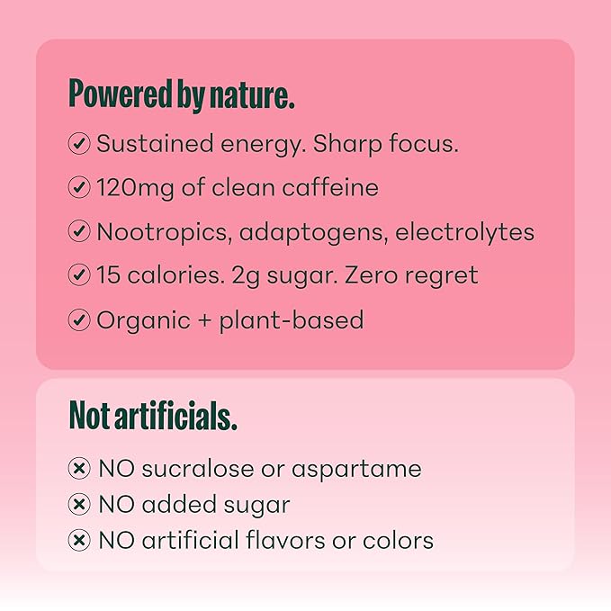 NOOMA - Performance Energy Drink - Pre Workout Drink - Nootropics Adaptogens + Electrolytes - 120mg Clean Caffeine 15 Calories &amp 2g Sugar - Dragon Fruit -12 Pack -12oz ea.