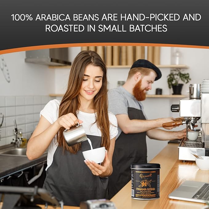 Panama Geisha Coffee Beans: Cafés Granell Finca Don Vidal Medium Roast Whole Bean Coffee Premium Low Acid Panama Coffee from Arabica Coffee Beans Gourmet Coffee Lover Gifts for Men &amp Women 3.5 o