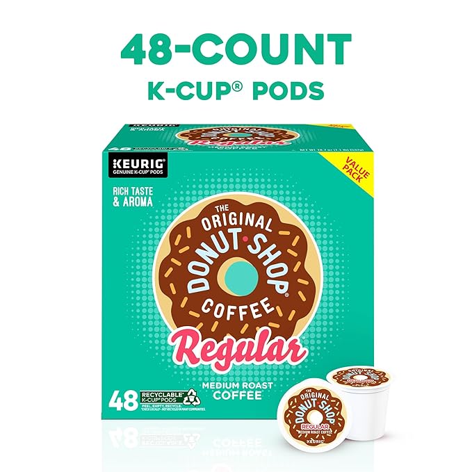 The Original Donut Shop Regular Keurig Single-Serve K-Cup Pods Medium Roast Coffee 48 Count Pack of 4