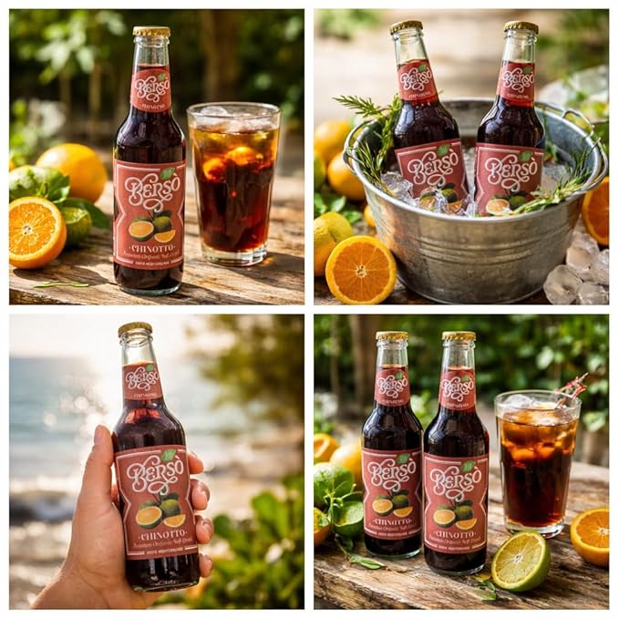 Berso Chinotto Italian Soda 12-Pack – Authentic Sparkling Bitter Orange Soft Drink – Classic Italian Citrus Beverage for Aperitivo Cocktails &amp Refreshing Moments – Imported Mediterranean Soda