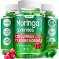 Moringa Gummies with Ginger Turmeric &amp Probiotics | 120 Vegan Sugar-Free Chewables | 12500mg Moringa Equivalent per Serving | Plant-Based Pectin Formula with Vitamin C