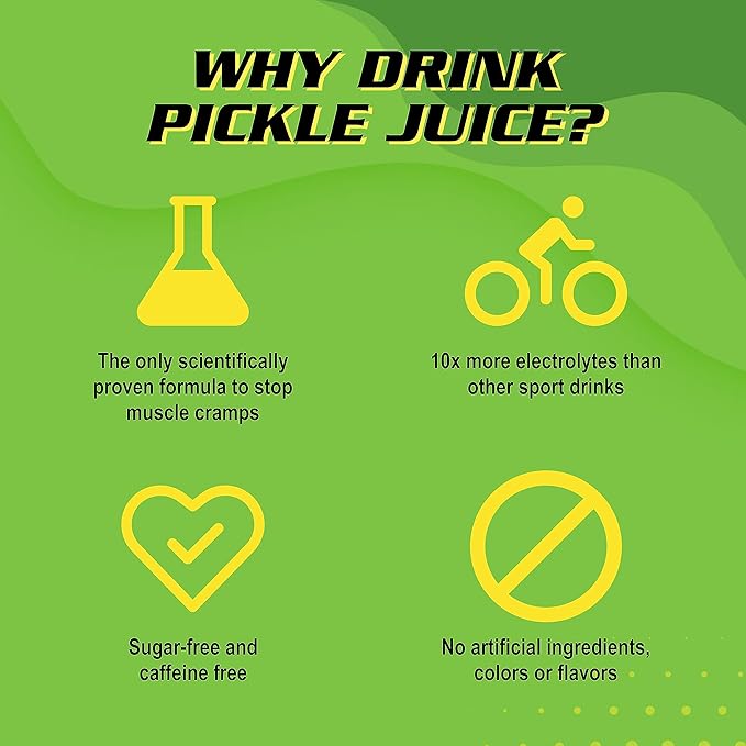 Pickle Juice Sports Drink Shots Extra Strength - Relieves Cramps Immediately - Electrolyte Pickle Juice Shots for Day &amp Night Time Leg Cramp Relief - 2.4 oz 24 Pack