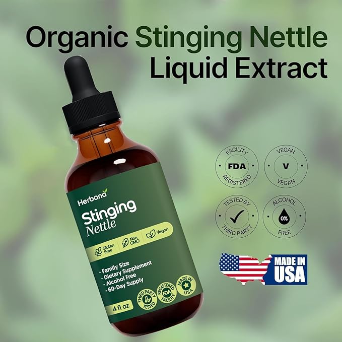 Stinging Nettle Leaf and Root 4 fl oz Liquid Extract - Natural Urinary &amp Kidney Support for Man and Woman - Organic Urtica Dioica - High Potency Herbal Supplement - 60-Day Supply