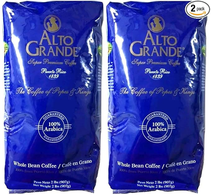 Alto Grande Super Premium Coffee Whole Beans 2 pound bag (Pack of 2)
