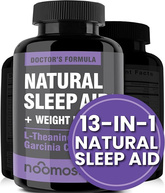 NooMost Natural Sleep Aid Supplements with MagnesiumL theanine &amp Garcinia | Sleep Pills for deep &amp Restful Sleep for Adults | Non-Habit-Forming | Helps Fall Asleep Fast Stay Asleep Longer | 6