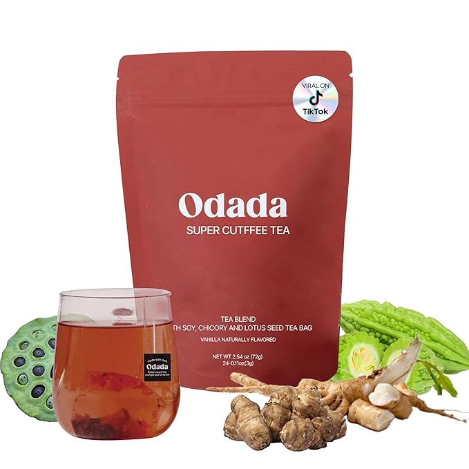 Odada Sugar Cutffee Tea Zero Sugar &amp Caffeine-Free Herbal Coffee Alternative with Bitter Melon &amp Chicory Root for Post-Meal Lightness Clean Balance &amp Daily Wellness 24 Tea Bags