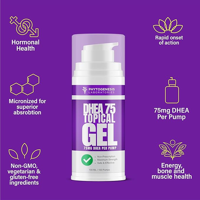 DHEA 75 – 75mg DHEA Per Pump – Promotes Healthy Aging Healthy Mood Immune Support Balanced Levels and Overall Health – One Month Supply (1)