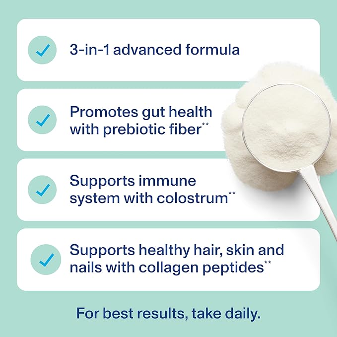 Vital Proteins® Advanced Collagen + Colostrum + Prebiotic Fiber 2.5g VERISOL® Collagen Peptides Supports Gut Immune Health** Hair Skin &amp Nail Support**