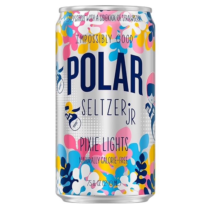 POLAR 100% Natural Seltzer Jr - Pixie Lights - No Sugar Juice or Sweeteners - 36 Pack - By LastFuel.