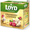 Loyd Cranberry &amp Ginger Pyramid Tea 20 Bags (Pack of 10)