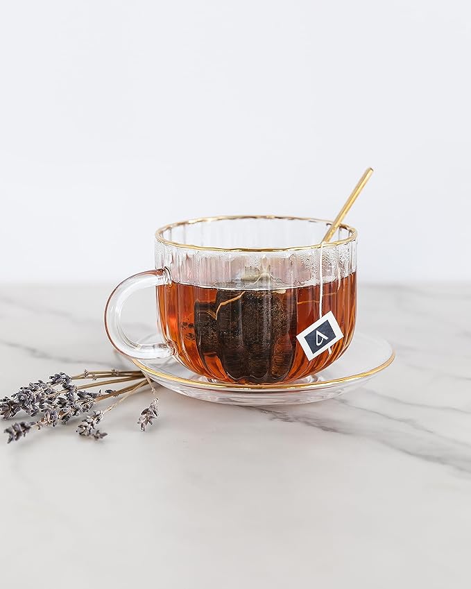 Arbata Earl Grey Tea 24 Pyramid Tea Bags – Artisanal Caffeinated Black Tea with Bergamot &amp Lavender – Premium Earl Grey Black Tea Gift Set