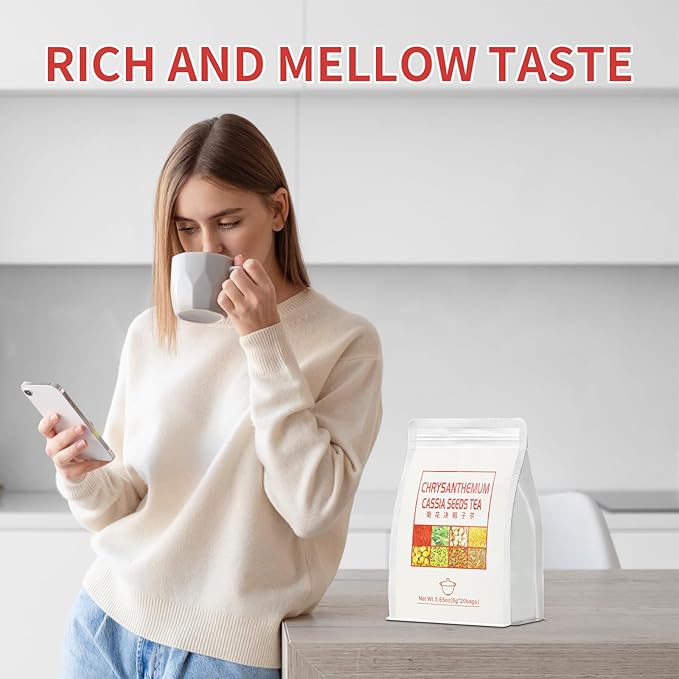 Liver Detox TeaChrysanthemum Cassia Seeds Tea Bags(160g 8gX20Bags) Honeysuckle Chinese wolf-berry Sweet-scented Osmanthus Burdock Root Combination of Floral Tea 菊花决明子茶包