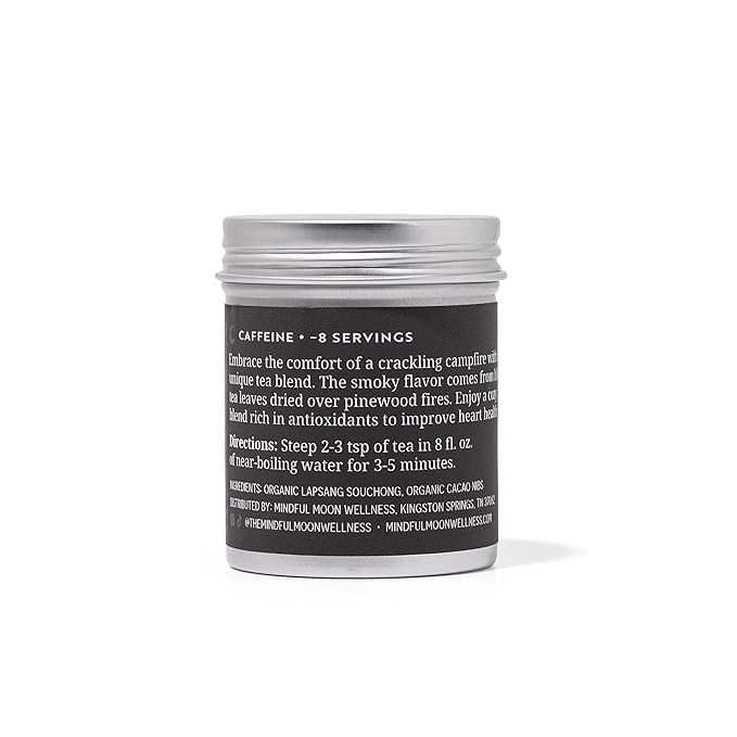 Smokey Loose Leaf Tea by Mindful Moon – Bold Lapsang Souchong with Malty Smoky Flavors – Caffeinated Loose Leaf Tea (Mini)
