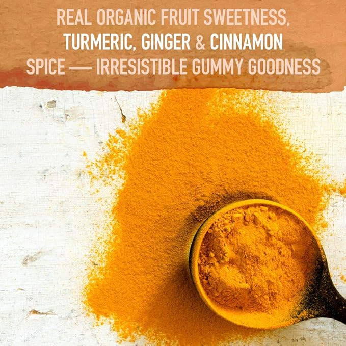 Garden of Life Organics Turmeric Inflammatory Response Gummy - 120 Real Fruit Gummies for Kids &amp Adults 50Mg Curcumin (95% Curcuminoids) No Added Sugar Organic Non-GMO Vegan &amp Gluten Free