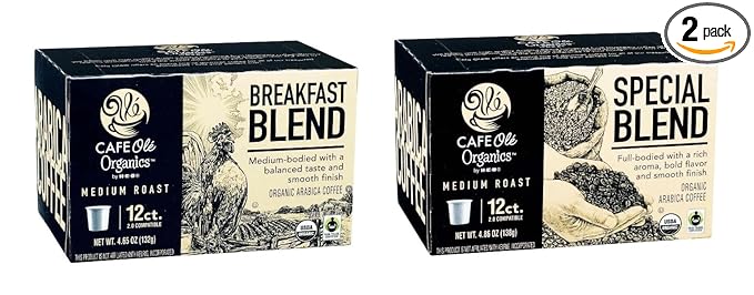 Cafe Ole HEB Single Serve Coffee Pods 12 count - 2 boxes (Breakfast Blend &amp Special Blend)
