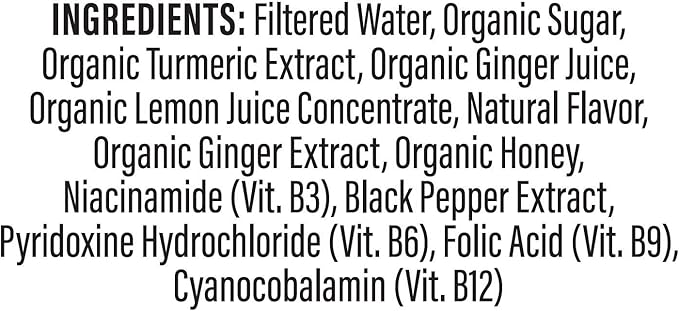 Turmeric Shots - Turmeric with Ginger Citrus &amp Honey | Non-GMO | No Preservatives or Artificial Flavors/Colors/Sweeteners | B Vitamins | Liquid Turmeric (12 Pack)
