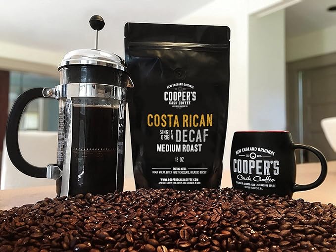 Decaffeinated Gourmet Coffee Sampler Gift Box Set - Whole Beans - 4-Pack - 4oz Organic Ethiopian Decaf Swiss Water Processed SWP - Whole Bean Coffee - 12oz and Decaf Costa Rican Coffee Medium Roast