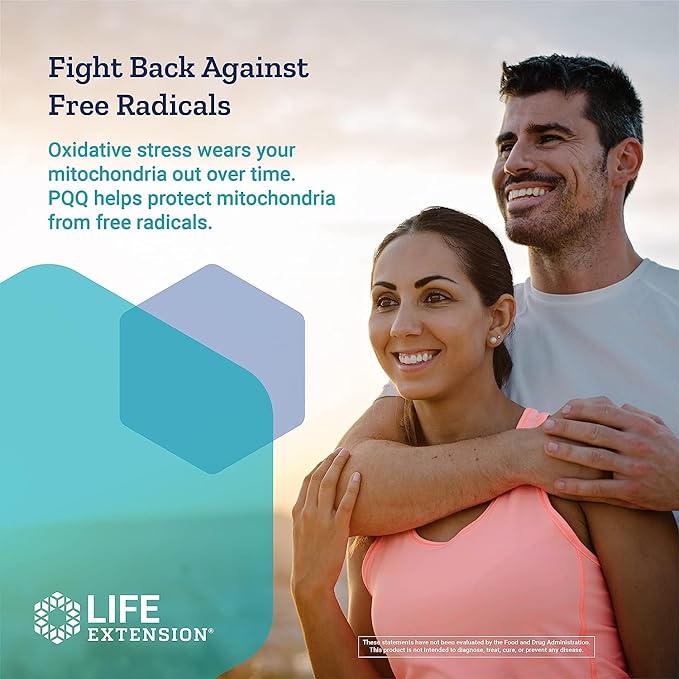 Life Extension PQQ (Pyrroloquinoline Quinone) 20mg Promotes The Growth of New Cellular Mitochondria - Gluten-Free Once-Daily Non-GMO Vegetarian - 30 Vegetarian Capsules (Pack of 2)