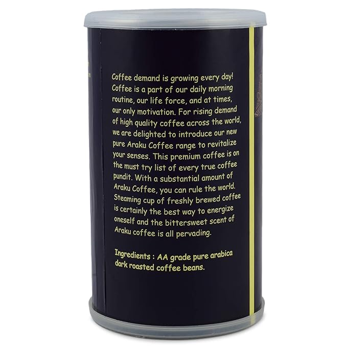 Nick of Time Indian Roasted Coffee Beans from Araku Valley | Tribal Coffee | 100% Arabica AA Grade Dark Roast | Bold and Flavorful with Rich Aroma (400g|14.10 oz)