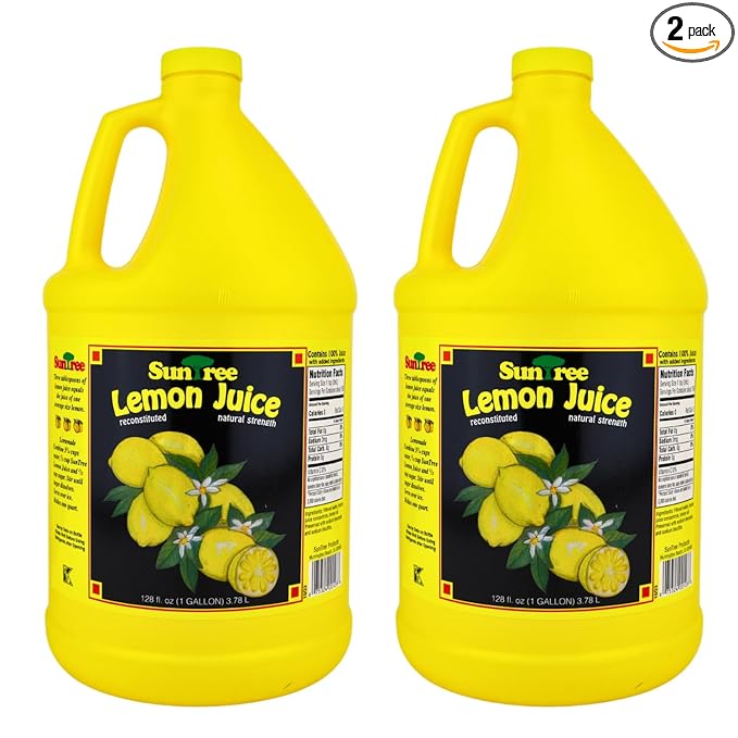 SunTree Lemon or Lime Juice RTU – Reconstituted 100% Juice for Restaurants Bars &amp Food Processing – 32 oz PET Bottles or 1 Gallon Jugs – Ideal for Lemonade Marinades Baking Dressings Sauces