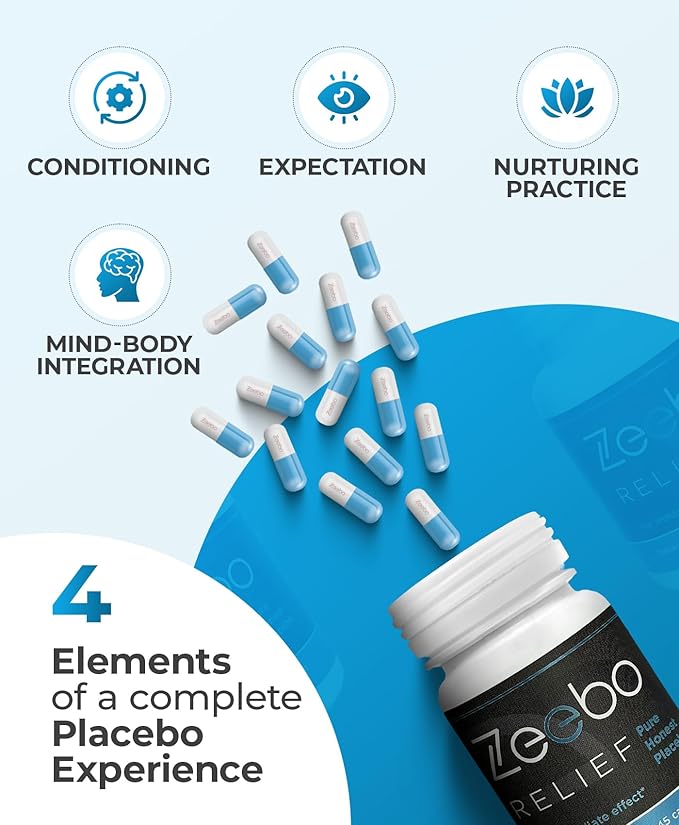 Zeebo Placebo Pills - Choose Tablet or Capsule Form (Blue-White Capsule)